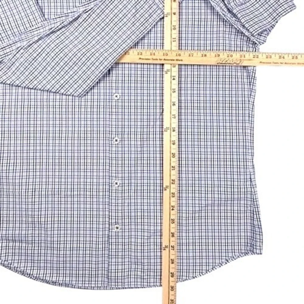 Charles Tyrwhitt Slim Fit Non-Iron Blue White Micro Check Mens 16.5 38 42 97
